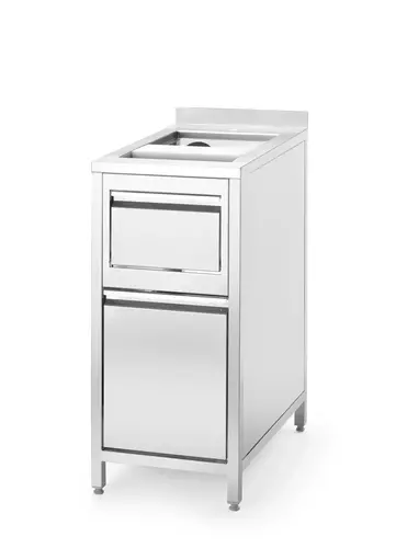 Product photo BOSTON CAFE Professional Underbar Sink Module with Knock Box, Glass Rinser and Waste Bin 400x650x900 mm 2