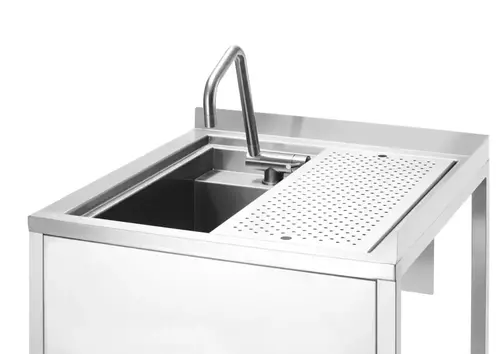 Product photo OXYGEN Hybrid Corner Underbar Sink Station with Concealed Sink Chamber and Pitcher Rinser 650x650x900 mm 2