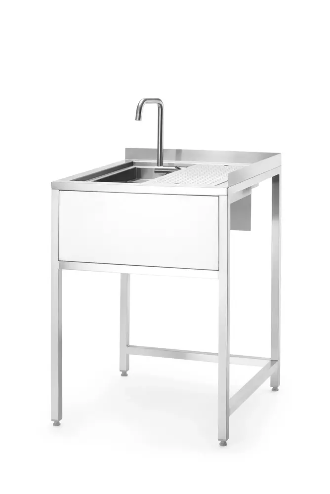 Product photo OXYGEN Hybrid Corner Underbar Sink Station with Concealed Sink Chamber and Pitcher Rinser 650x650x900 mm
