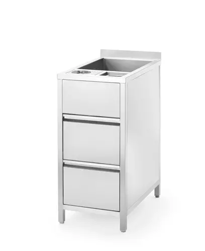 Product photo BOSTON CADDY Professional Bartender Workstation Module with Ice Well, Shaker Rinser and Cargo Storage 400x650x900 mm
